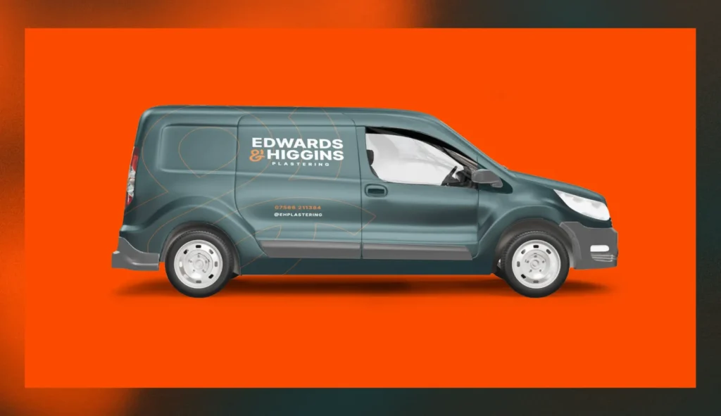 Van livery in Grimsby - the Edwards & Higgins Plastering van designed by Conker