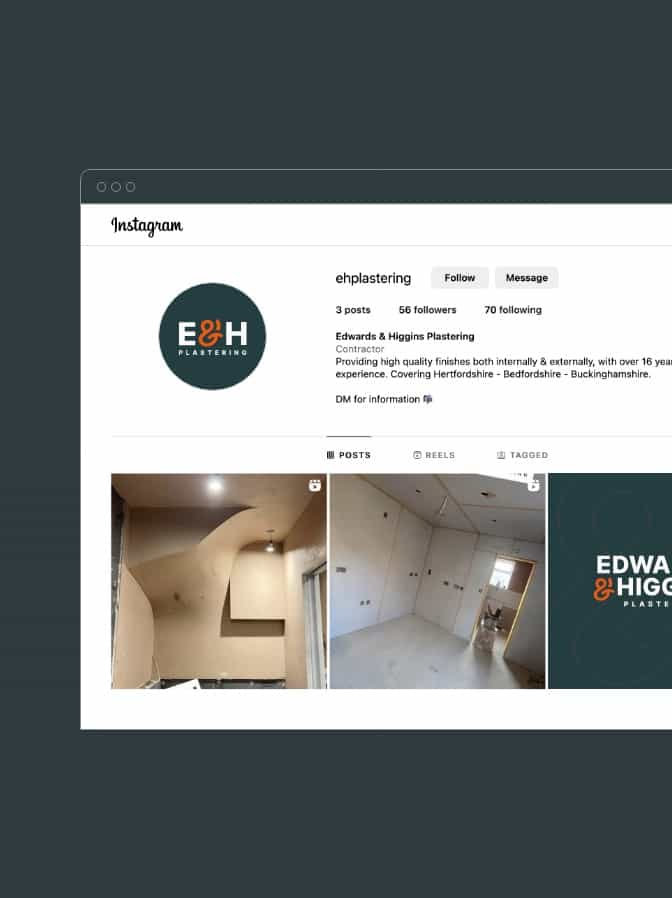 Social Media for Edwards & Higgins Plastering